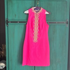 Lilly Pulitzer Pink Dress with Gold Accents